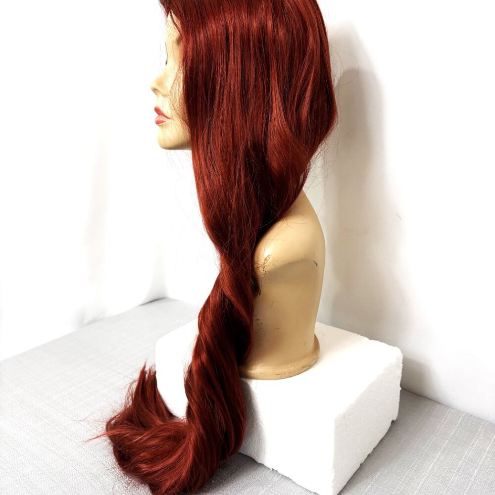 Lady Godiva - Mermaid - Renaissance Long Auburn Red Straight Wig by HMS NOS NWT